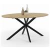 IDMarket - Tavolo da pranzo ovale ALIX, legno e gambe a ragno nere, 8 persone, 150 cm