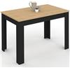 IDMarket - Tavolo da pranzo rettangolare ROZY 4 persone piano faggio nero 110 cm