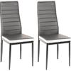 OHMG Set di 2/4/6 sedie da pranzo moderne, alte sedie in similpelle resistente con schienale e gambe in metallo, seduta imbottita spessa, per cucina/sala da pranzo, ufficio (2, grigio+bianco)