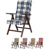 PALUPLUS Poltrona Reclinabile Molisana, Misura 61x67x108 cm, Schienale Regolabile in 4 Posizioni, Struttura e Braccioli in Legno di Faggio, Sedia per casa, Portata 110Kg -221C (Blu Scozzese)
