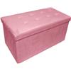 Russo Tessuti Pouf Panca Contenitore Scatola Pieghevole Effetto Vellutato Velluto Velvet-Rosa Antico