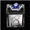 DLM Bomboniere DLM-31880-azzurro (Kit 6 Pezzi) Scatolina Cofanetto Portaconfetti con Fiore in Cristallo e Icona Festa 18 Anni Diciottesimo Compleanno_Azzurro bomboniera