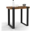 IDMarket - Tavolo da bar PHOENIX, legno scuro, effetto invecchiato e nero, 90 cm