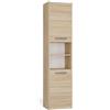 BDW Armadietto da bagno, 170 x 40 x 30 cm, SARA S40 con fermata della porta sinistra/destra, maniglie argentate, truciolato laminato (rovere Sonoma)
