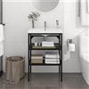 ZQQLVOO Set di mobili per lavabo da bagno, 59 x 38 x 83 cm, in ferro per soggiorno, camera da letto, ingresso, decorazione
