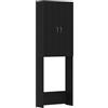 vidaXL Mobile per Lavatrice Rovere Nero 64x25,5x190 cm