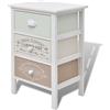 vidaXL Comodino Francese Chic Rustico con 3 Cassetti Legno Paulownia Mobiletto