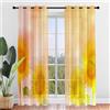 Hiseng 2 Pezzi Tende Voile Trasparente Interni Decorativi Girasole Giallo Sheer Tenda per Camera da Letto Finestre Porta Cucina Soggiorno, Semi Trasparente Tende (132x160cm,Giallo Rosa)