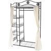 Mendler Appendiabiti Guardaroba scaffale portaoggetti Moderno 43x100x172cm con Tenda