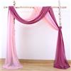 FANSU Tenda per Arco Matrimonio, Set di 3 Pezzi Tessuto Chiffon per Drappeggio per Arco Nuziale Drappeggio Arco Nuziale Mantovana da Matrimonio (2.4x9.8ft/75x300cm,Rosa)