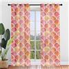 Surwin Moderno Colorato Tende per Interni, Tende a Vetro con Occhielli, 2 Pezzi Tende Camera da Letto, Tende Voile Semi Trasparenti, per Camera da Letto,Cucina,Soggiorno (140x244cm,Corallo)