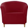 Hearda Universale Copripoltrona 1 Posto, Velluto Copripoltrona, Elastico Copri Poltrona con Braccioli, Antiscivolo Cocktail Copri Poltrona, per Bar Soggiorno Camera da Letto Club (Rosso)