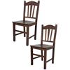 t m c s Tommychairs - Set 2 sedie modello Silvana per cucina bar e sala da pranzo, robusta struttura in legno di faggio color noce scuro e seduta in legno