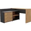 CDF Scrivania Angolare Con 3 Cassetti DANY Tavolo Computer Salvaspazio Per Camera Da Letto E Home Office Con Piano 120 x 50 x 75 cm, Effetto Artisan Eiche E Frontali Antracite