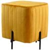 Leone Living Pouf quadrato velluto a coste modello Sissy con piedini in metallo - pouf poggiapiedi colorato velluto alta qualità - colore Senape Pronta consegna