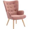 Vente-unique - Poltrona in Tessuto Rosa - VATELY
