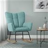 ML DESIGN modern living ML-Design Poltrona a Dondolo per Salotto Sedia Confortevole Salvia Imbottita Poltroncina da Soggiorno con Braccioli e Schienale Alto Rilassante Base in Legno Massiccio Arredamento Casa
