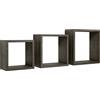 MODULARREDO | INCUBO Set di 3 Mensole da Muro, Cubi Arredo, Mensole Cubo, Cubi da Parete, 35x35 30x30 25x25 p15.5 cm, Rovere Scuro - Made in Italy