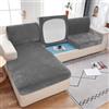 ZCXRYFL Coprisedile Per Divano Velluto 3 4 2 1 Posti Fodera Cuscino Seduta Divano Elasticizzato Fodere Per Cuscini Sedile Protezione Schienale Divano Angolare(4 Seater Cover L: 160-200cm- W: 65-95cm,Gray)