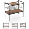 LIFEZEAL Scaffale Portaoggetti a 3 Ripiani, Tavolino Basso, Tavolino da Salotto, Mensola, in Legno+Metallo, Piano Mobile, per Soggiorno, Cucina, Bagno, Montaggio Facile, Max 40 kg, 60x33,5x61cm
