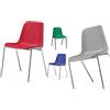 IDEALSEDIE DI GALIZIA MICHELE Sedia Da Ufficio Poltrona Fissa per Sala Attesa, Sedia con Monoscocca in Plastica Colorata, Telaio in Metallo Cromato, Impilabile, per Conferenza (Grigio)