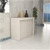 VE.CA.s.r.l. - Tavolo Consolle Marte - In Legno Nobilitato e Alluminio - Con Porta Prolunghe - Allungabile Fino a 3 Metri - Arredo Casa, Cucina - Colore: Bianco Larice - Made in Italy