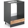 Vicco Mobile per forno da incasso R-Line, Rovere dorato, 60 cm senza piano di lavoro, per la libera combinazione all'interno di sistemi cucina modulari