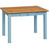 k koma Tavolo da pranzo blu con cassetto, in legno di pino massiccio, 70 x 80 cm