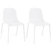 CLP Set di 2 Sedie Hardin, impilabili e resistenti alle intemperie, ideale per balcone, terrazza e sala da pranzo, Colore:bianco