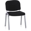 HJH Office 704100 Sedia da Conferenza XT 600 Con Schienale, Rivestita in Tessuto Nero/Argento
