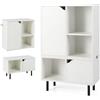 KOMFOTTEU Libreria a Cubi Combinabile, Libreria Scaffale con 3 Scomparti e 2 Armadi a Porta, Mobile Portaoggetti con Dispositivo Antiribaltamento, 60 x 30 x 96,5 cm, Bianco