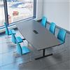 Weber Büro Weber - Tavolo da conferenza a forma di barca da 240 x 120 cm, serie Easy, colore: antracite con meccanismo elettrificato