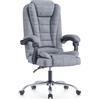 naspaluro Sedia da Ufficio Ergonomica, Poltrona Direzionale con Sedile Largo, Sedia Ufficio Reclinabile con Braccioli Imbottiti et Altezza Regolabile (Senza Poggiapiedi, Grigio)