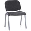 HJH Office 704120 Sedia da Conferenza XT 600 Rivestita, Riunioni e Attesa Con Schienale, Tessuto Antracite/Argento