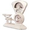 Loberon Balances Orologio - in Ferro e Vetro - Design Romantico, Bianco Antico