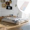 smartwood Letto 160x180 cm con Materasso & Rete, Legno, Cachemire, TILA 7 | Telaio letto matrimoniale, compensato pino FSC, portata 300 kg, montaggio facile, bordi arrotondati, stile scandinavo