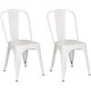 Totò Piccinni Sedia Industry in Metallo Design Industriale (2 Sedie, Bianco)