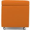 ARKETICOM Swing Pouf Contenitore con Ruote in Ecopelle 42X42h Arancio