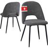 Albatros Silvi - Set di 2 sedie da sala da pranzo con rivestimento in corda, stile vintage, rivestimento in corda, sedia imbottita certificata SGS - moderna sedia da cucina, sala da pranzo o tavolo da