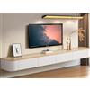 Coubird Mobile TV sospeso in legno massello, mobile TV moderno soggiorno per l'archiviazione, mobile porta TV con ante，Mobili per soggiorno, camera da letto, ufficio (Marrone-A, 120cm/47.2in)