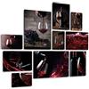 Giallobus - Set 10 Quadri Multi Pannello - Red Wine - Legno MDF - | 2 x 42x29,7cm | 4 x 29,7x21cm | 4 x 21x14,85cm | - Pronti da Appendere - Quadri Moderni per la casa
