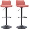 Miliboo Sgabelli da bar regolabili girevoli a 360° in tessuto effetto velluto testurizzato Terracotta e metallo nero (confezione da 2) Boost