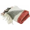 Loberon McGreg Plaid - Soluzione Perfetta sopra Il Letto e Il Divano - con Frange e Percentuale di Lana, Rosso/Bianco/Grigio