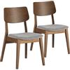 HOMN LIVING Pack 2 Sedie Susi Colore Noce, Legno massello, 49 cm (Larghezza) 52 cm (profondità) 82 cm (Altezza)