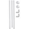 VR VETRINEINRETE Vetrineinrete® Bastone per Tenda Doccia Universale Regolabile lineare e angolare con aste 80 cm Bianco e Argento arredo Bagno (Bianco) B41