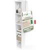 CDF Scaffale Libreria con Ripiani Organizzatore Scomparti Aperti per Libri Documenti Decorazioni Sala da Pranzo Ufficio Soggiorno Studio Camera da Letto Alto Moderno Verticale - Bianco 25 cm