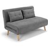REDÒKASA Divano pronto letto modello GENOVA, 2 cuscini, massima imbottitura, piedi di legno, design adatto per ambienti classici e moderni (Grigio)