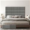 strusery Testiera imbottita per letto super king size, peel & stick, montaggio a parete, grigia, autoadesiva, fai da te, con adesivi, facile installazione (12, 60 x 30 cm)