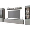PIASKI Vera II Set di mobili da salotto con illuminazione a LED opzionale, disponibile in diversi colori (Grigio, con illuminazione a LED)