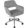 Decor Space Sedia da ufficio in velluto con ruote Londra per scrivania moderna (Grigio)